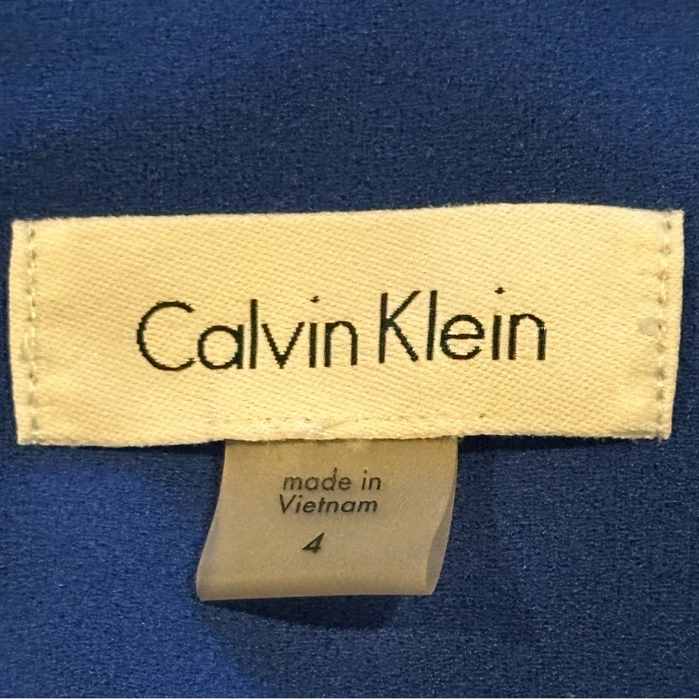 Calvin Klein Cold Shoulder Blue Midi Dress - Picture 2 of 3